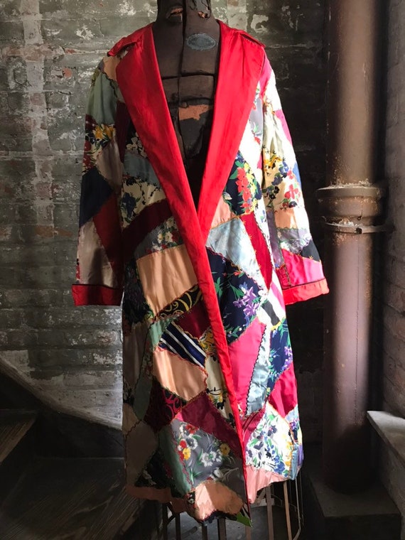 1920's vintage silk patchwork coat