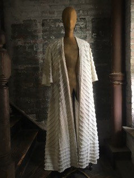 1930's Soft white beach coat cotton chenille