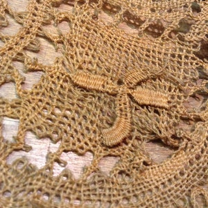 3 yards-Handmade lace cocoa brown Victorian image 5