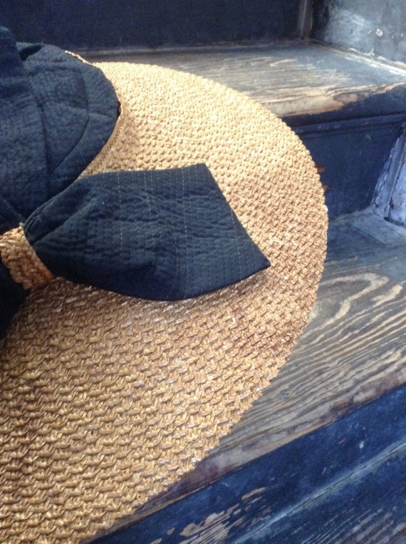 1930's straw and silk hat