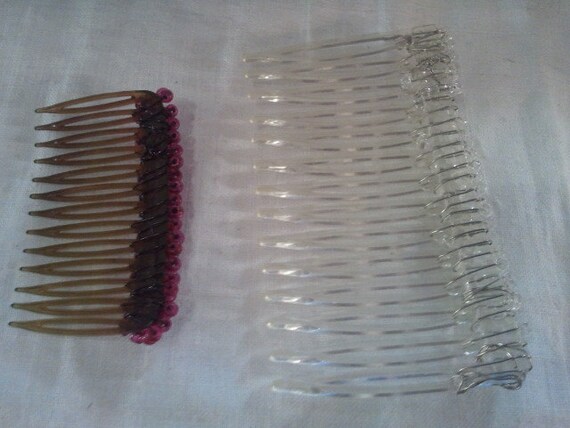 2 piece set crystal Beaded Hair Combs - image 2