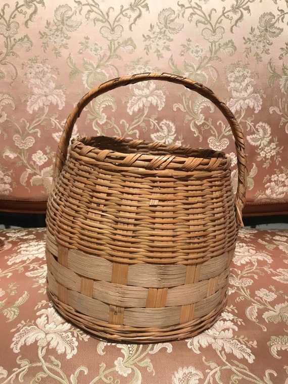 Vintage Wicker Market Basket Summer Bag Etsy
