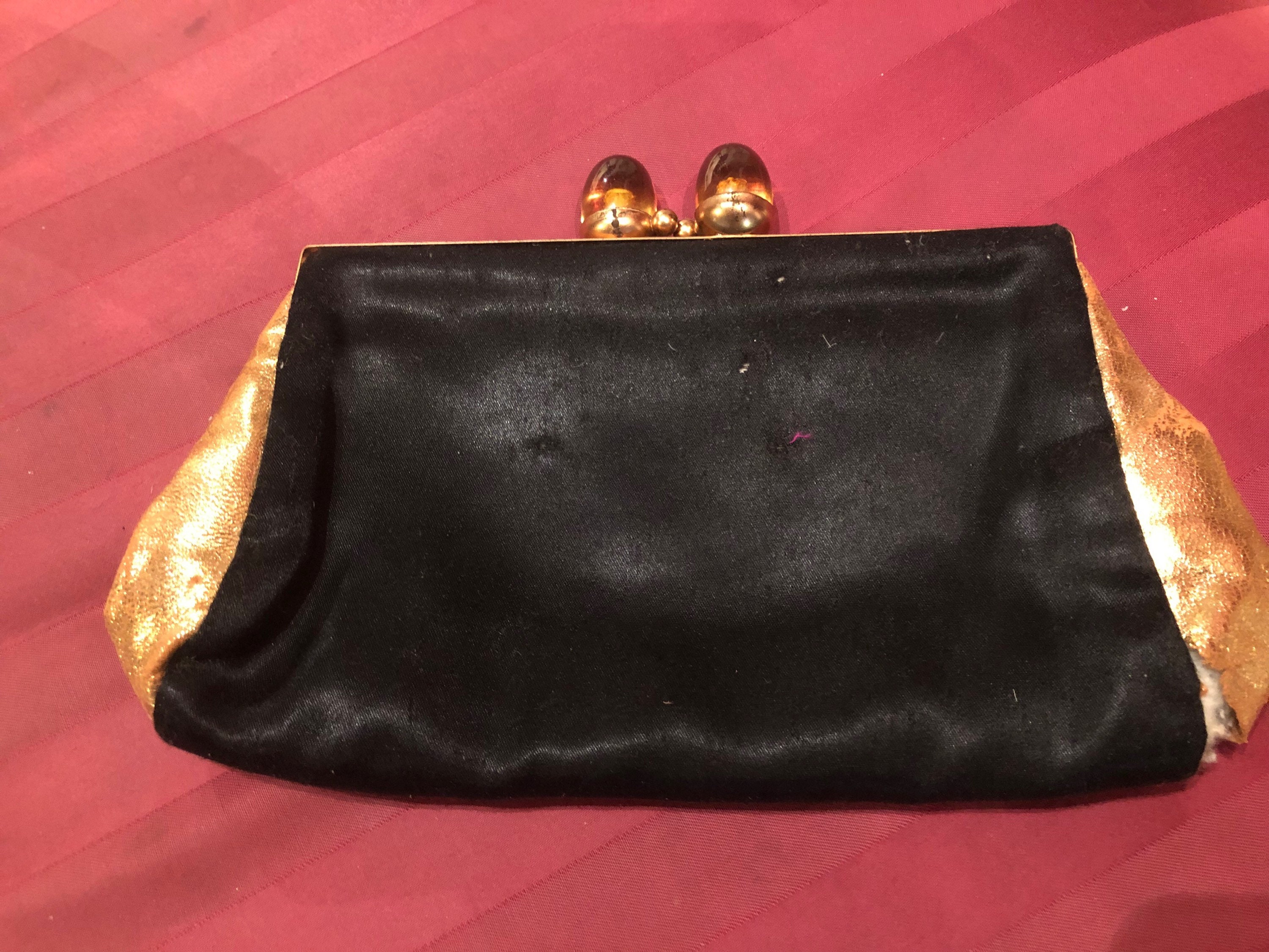 Black Beaded LA REGALE Evening Bag - Flapper Art Deco Style Purse - Ev –  Revival Vintage