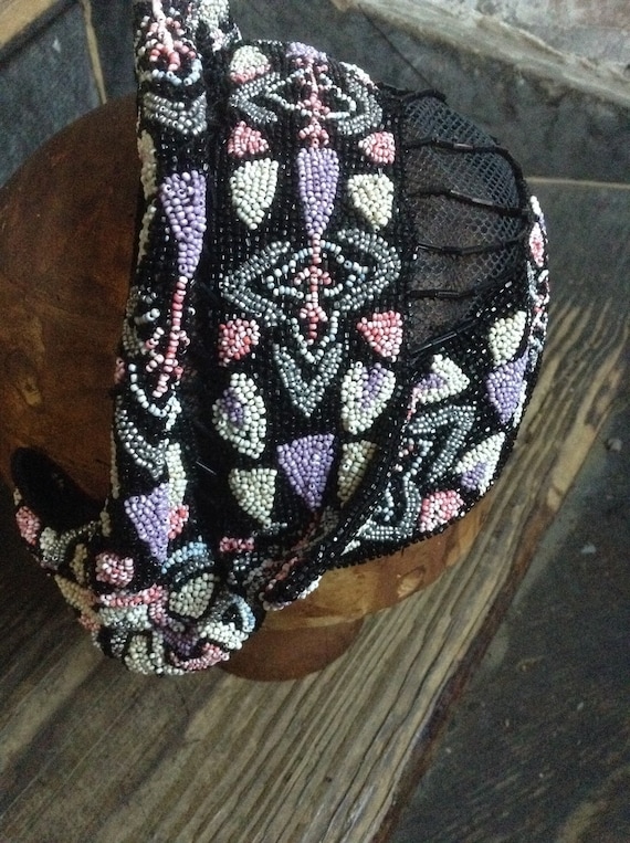Beaded Cocktail hat c.1950vintage trim Gem
