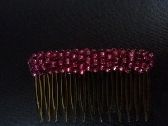 2 piece set crystal Beaded Hair Combs - image 4