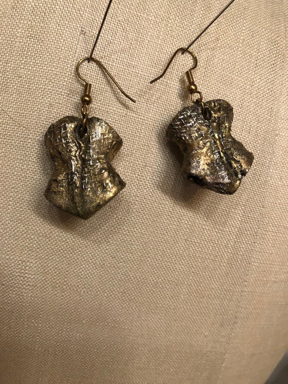 Corset earrings art jewelry