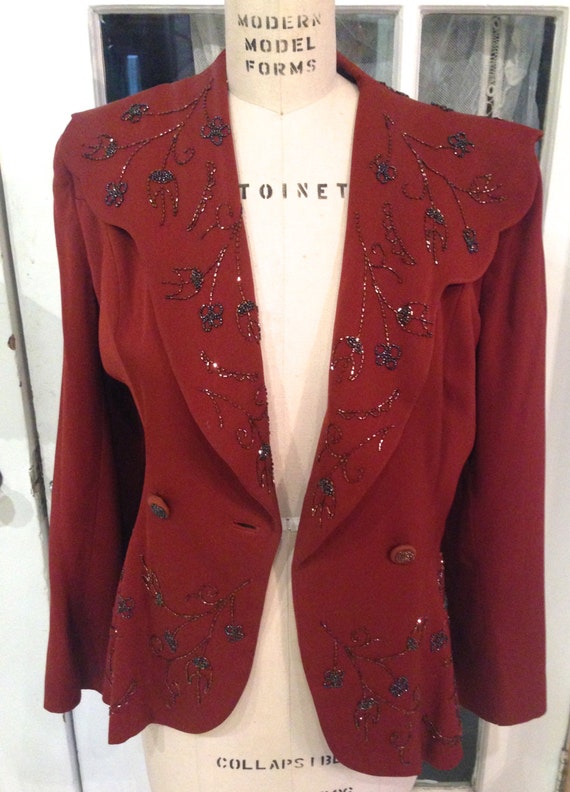 1940's Ladies' Large Size Wool Gabardine jacket
