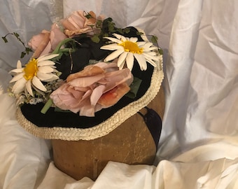 Hattie Carnegie perchy hat c. 1940 floral