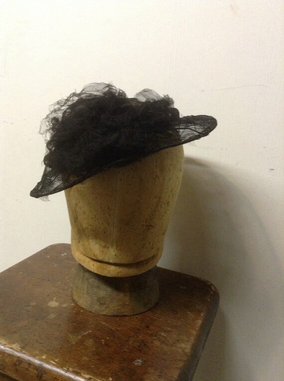 victorian horsehair  and wired picture hat - image 3