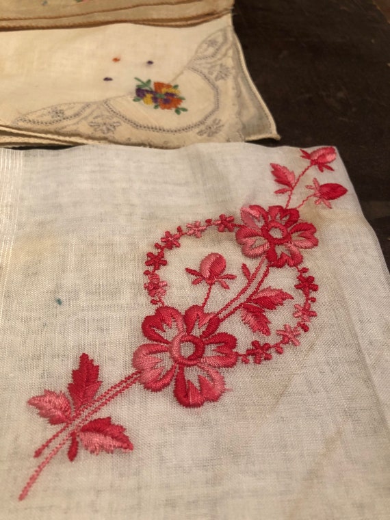 6 Embroidered vintage hanky assortment - image 4
