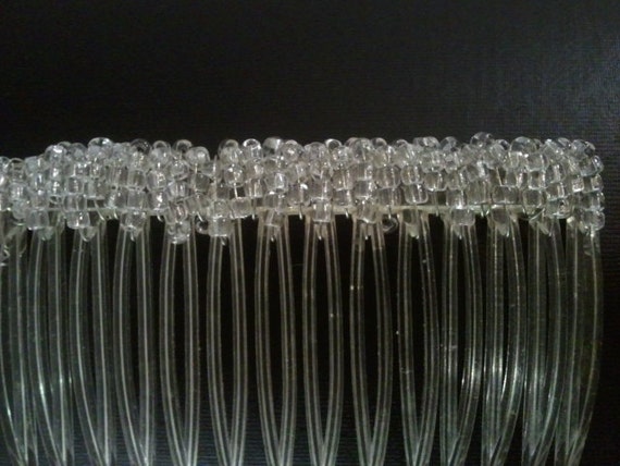 2 piece set crystal Beaded Hair Combs - image 3