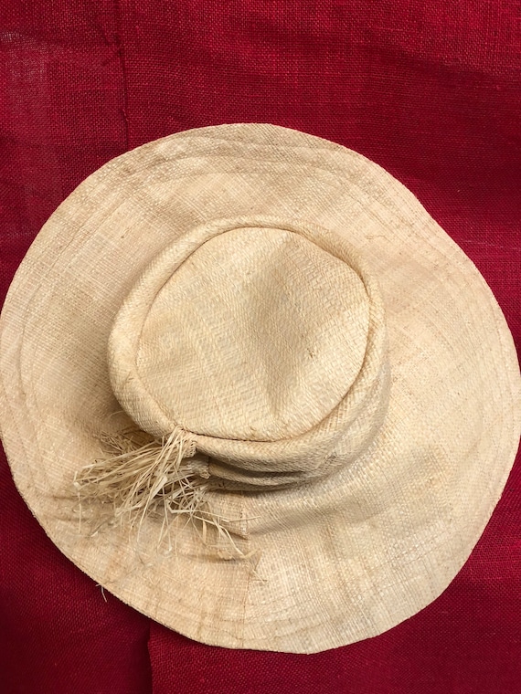 Straw cloth sample large brim hat