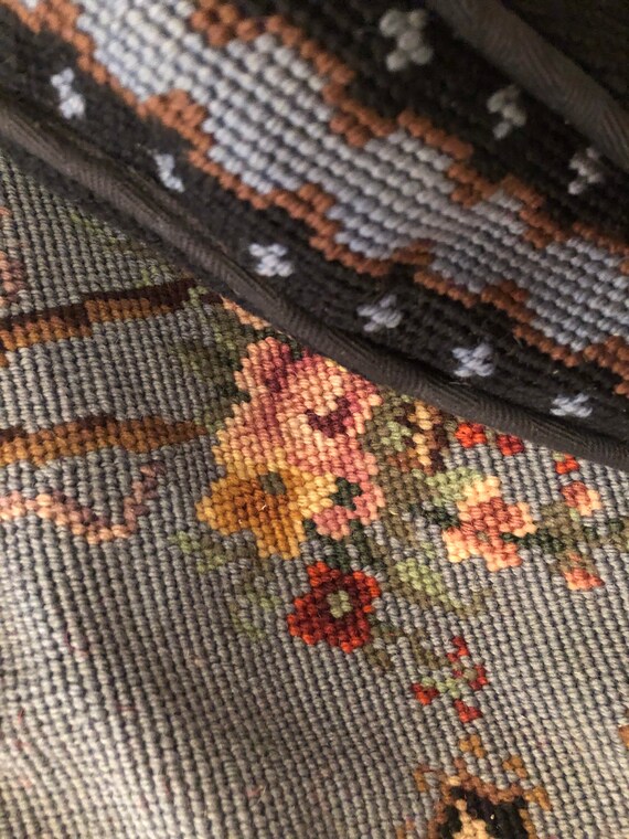 hand embroidered needlework tote - image 3