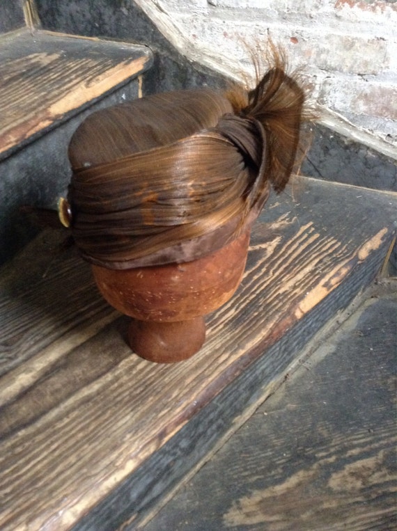 Edwardian brown- horsehair cloche hat early 1920's