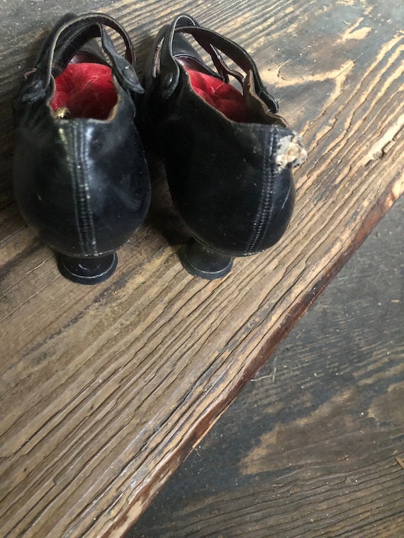 Edwardian shoes black leather -props - image 4