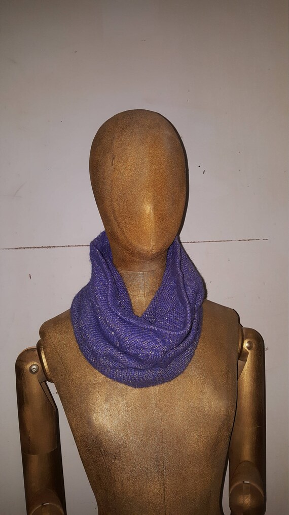 Red Hat-Purple knit Cowl c.1980s