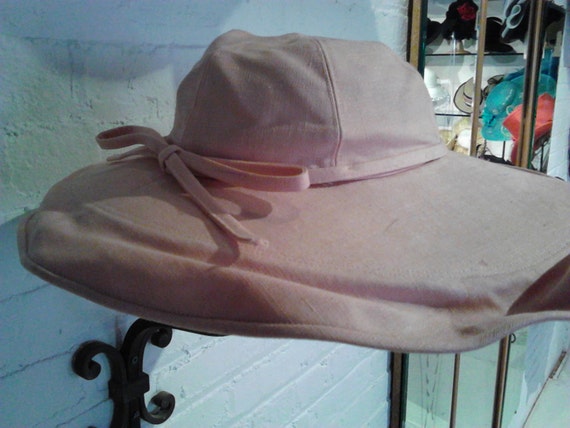 1930's Pink Linen Sunhat for study - image 2