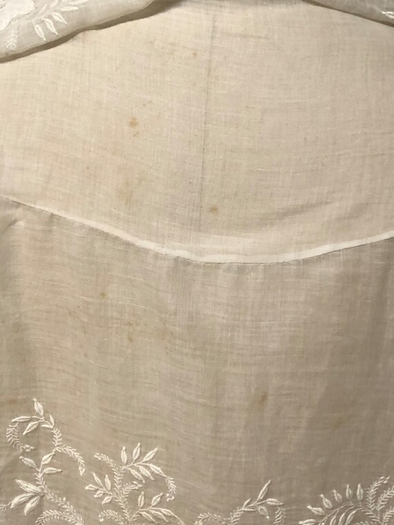 Early 1800's whitework embroidered shawl - image 7