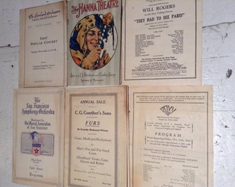 theater ephemera-turn of the century-Edwardian Theatrical Programs