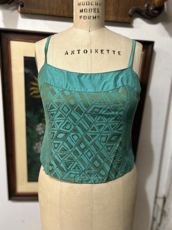 Aqua silk camisole