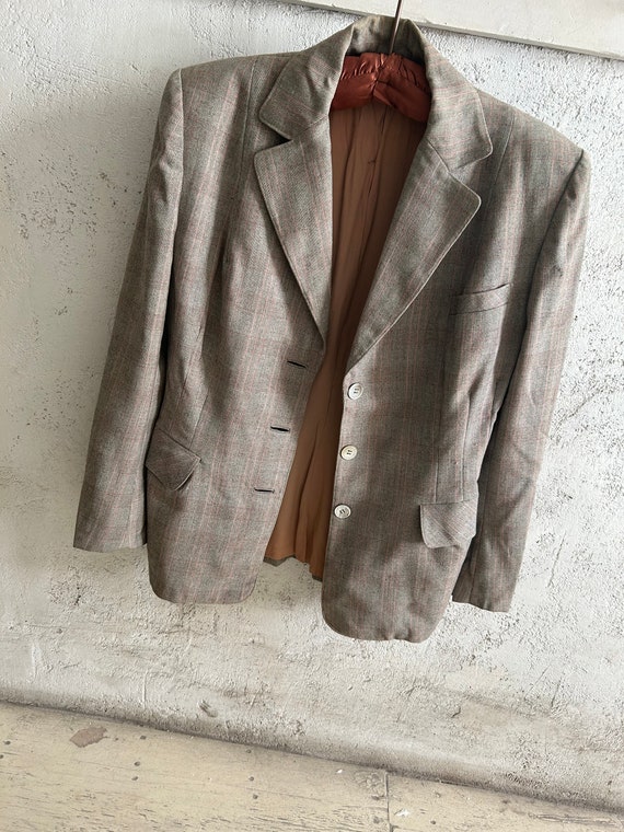 1940s ladies suit jacket Glen Plaid - image 3