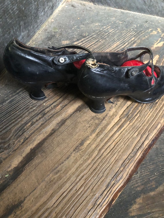 Edwardian shoes black leather -props - image 2