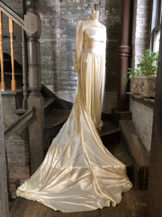 1940 satin wedding gown
