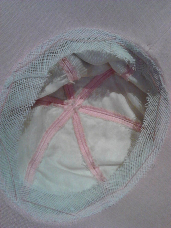 1930's Pink Linen Sunhat for study - image 4