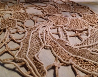 Lace hand made French Linen  Textile