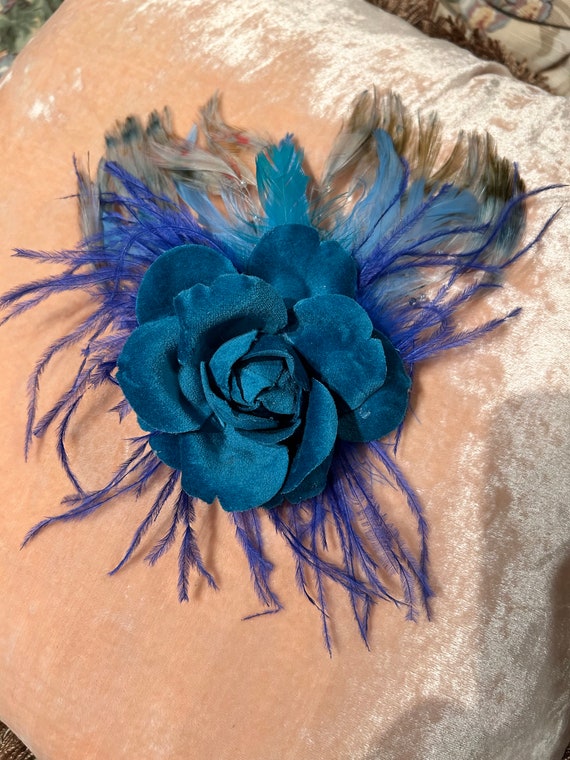 Blue velvet corsage - image 1