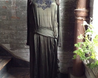 Rare large size beaded jersey Gown - vintage - Edwardian