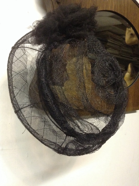 victorian horsehair  and wired picture hat - image 1