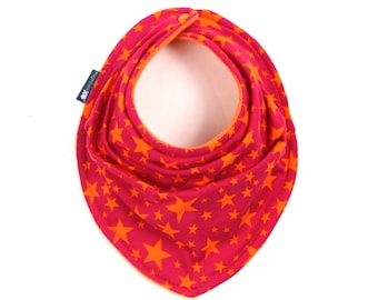 OEKO-Tex red and orange scarf bib - gender neutral - READY to SHIP - european fabric