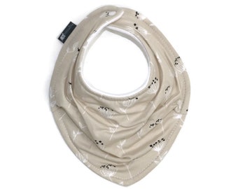 NEW - gender neutral ORGANIC scarf bib - white - unisex drool bib - neutral colors