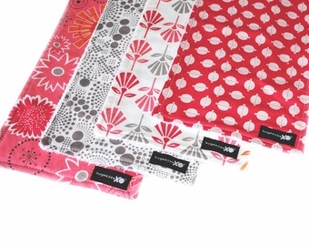Set of FOUR (4) Burp Cloths  - Gracie Pink - Coral, Pink & Grey geometric print - 100% Cotton with Terry - Baby Gift