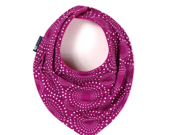 Drool bib - Vivid fireworks in grape scarf styled drool bib - modern - Scarf bib - Baby girl