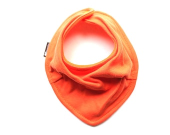 SOLID Orange Scarf bib  - Infant and Toddler Bandanna Bib - Scarf styled bib - Drool bib