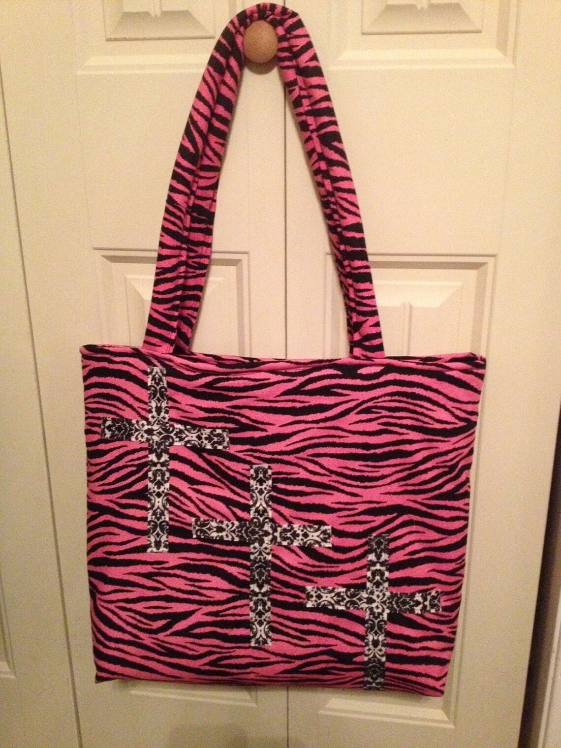 Large Pink Zebra Bag Etsy