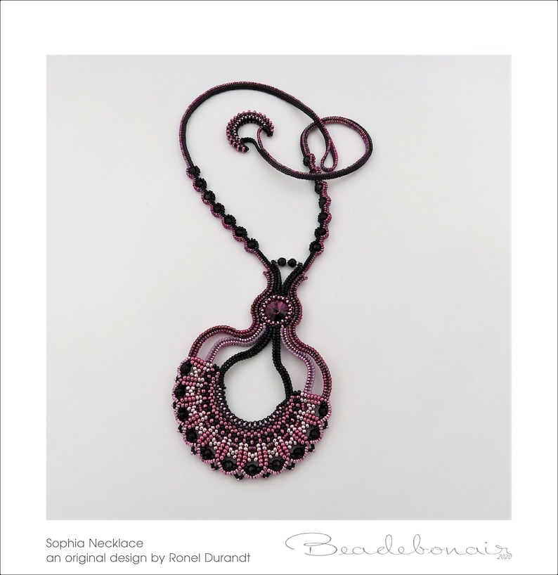 Enchanted Rivoli Pattern Sophia Necklace Pattern: Beaded Rivoli Pendant Tutorial (PDF) - Etsy