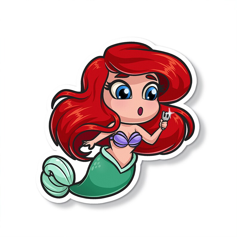 Ariel Sticker The Little Mermaid Original Artwork Cute Etsy