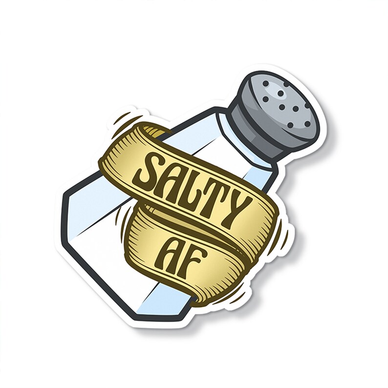 Salty AF Sticker Salt Shaker Original Artwork Vinyl Etsy
