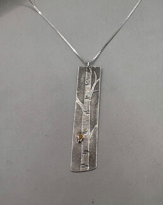 Birch tree necklace deals