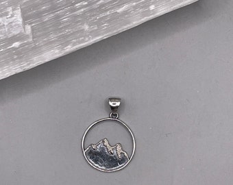 Large Snow Capped Peaks Mountain Pendant