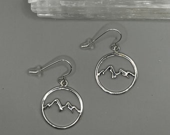 Round Mountain Sterling Silver Dangle Earrings