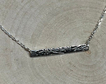 Branch Bar Necklace in Sterling Silver, Adjustable Necklace