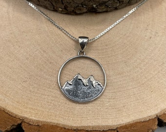 Large Snow Capped Peaks Mountain Necklace