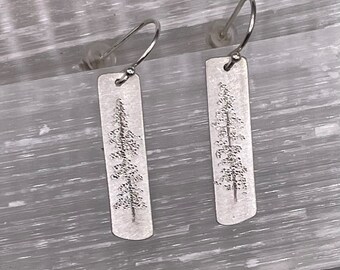 Sterling Silver "Tall Pines" Dangle Earrings