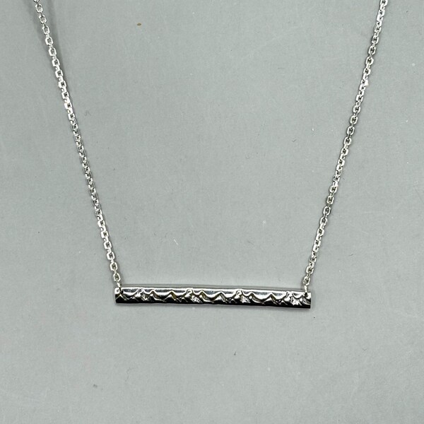Sterling Silver Mountain Bar Necklace