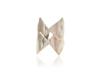 Gold or Silver geometric statement ring "Warrior"