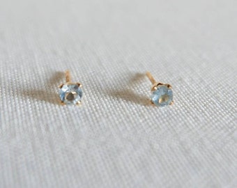 Sky blue topaz Stud Earrings, Gemstone Studs, November Birthstone ,  Earrings Gold, Birthday Gift For Her, Girlfriend Gift, Mothers day gift